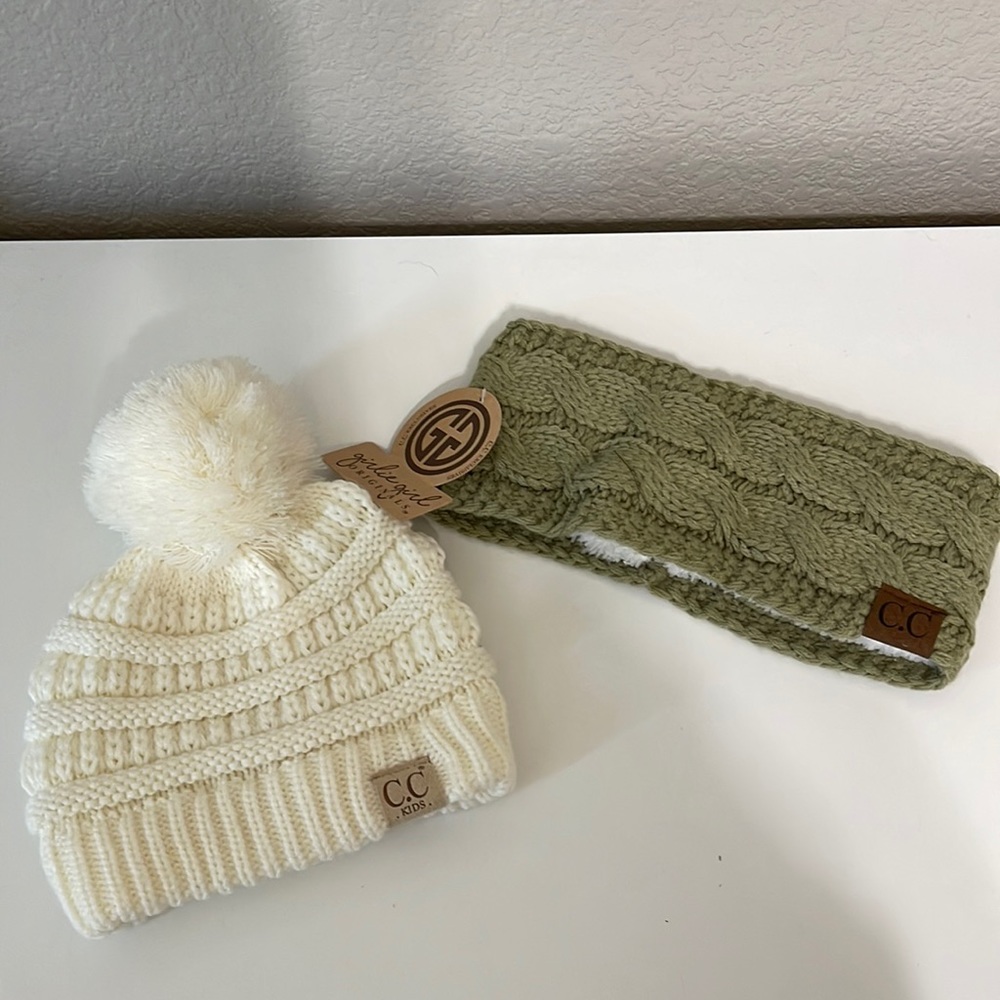 C.C beanie and head band